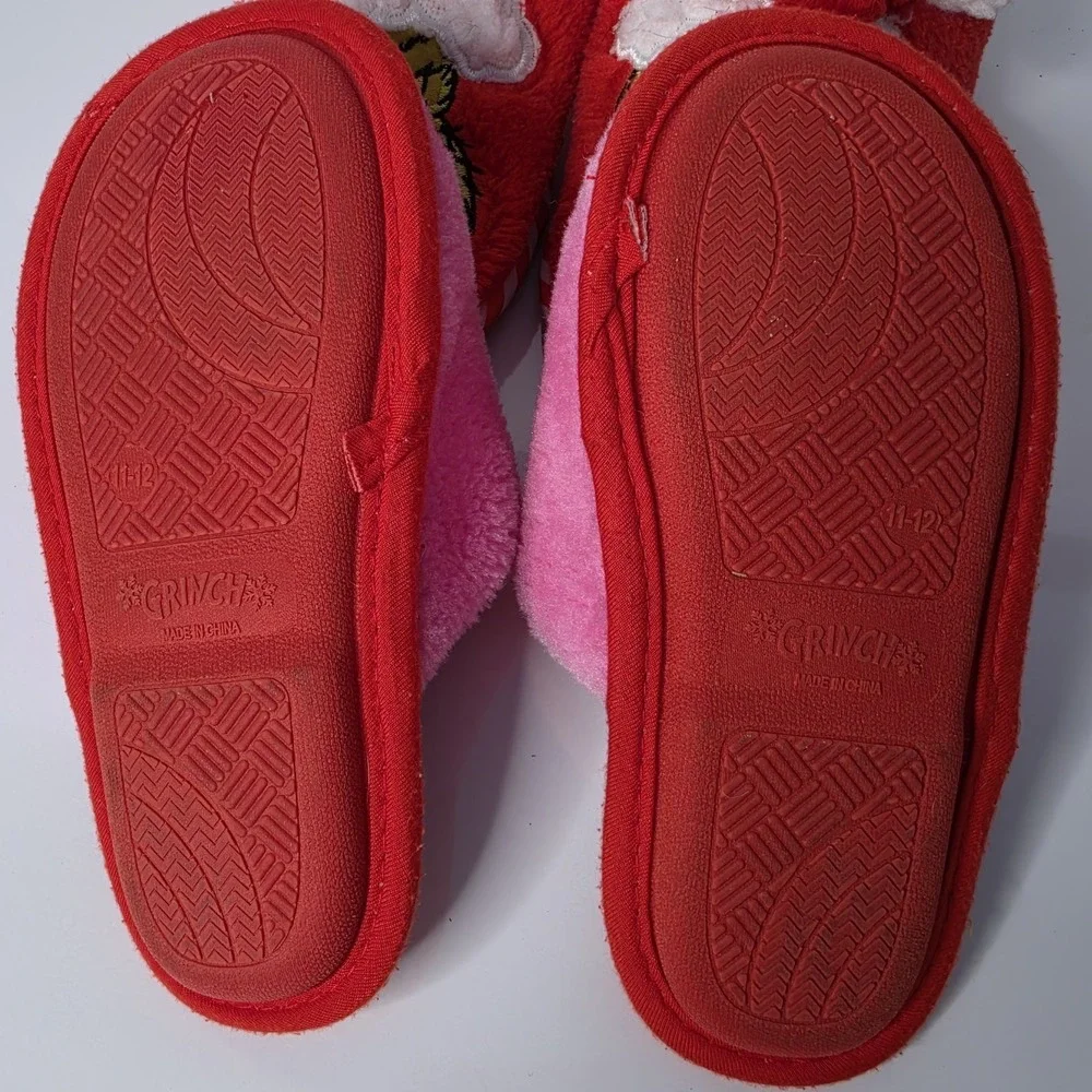 Dr. Seuss The Grinch & Cindy Lou Who Slippers House Shoes Size 11/12 Lot Of 2 Pr
